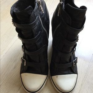 Ash sneaker wedges with side zipper size 10